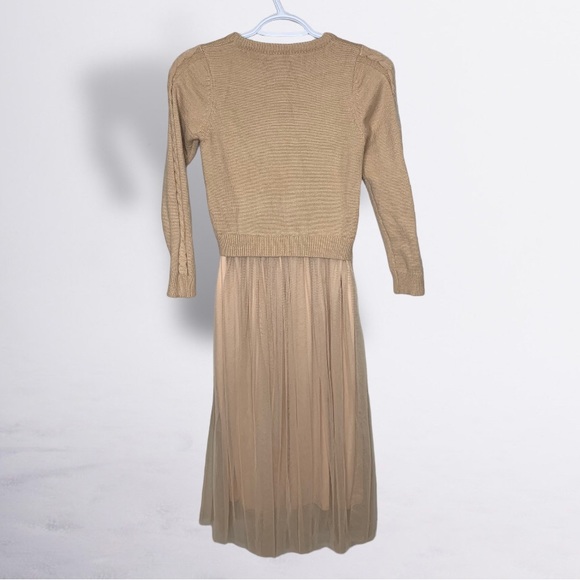 Soft Cable Knit Sweater Dress With Tulle Skirt - Picture 4 of 7